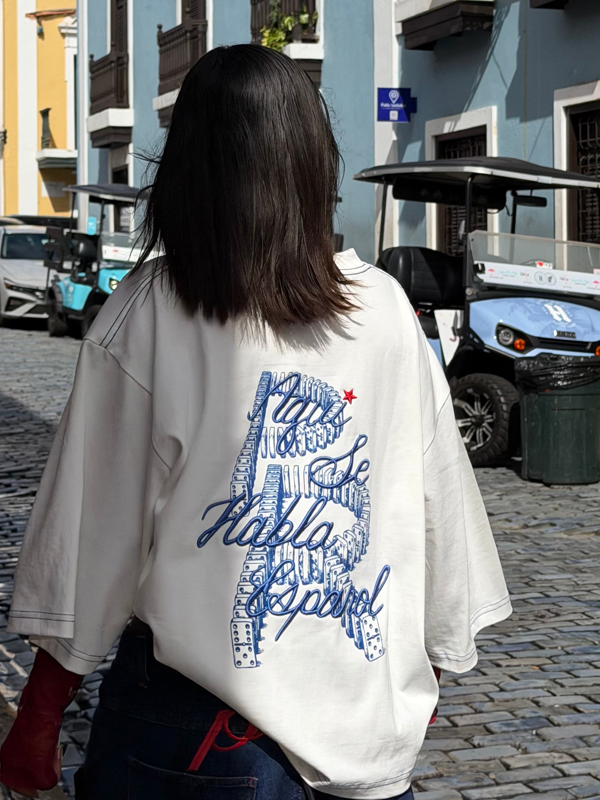 aqui se habla español oversized heavyweight tshirt