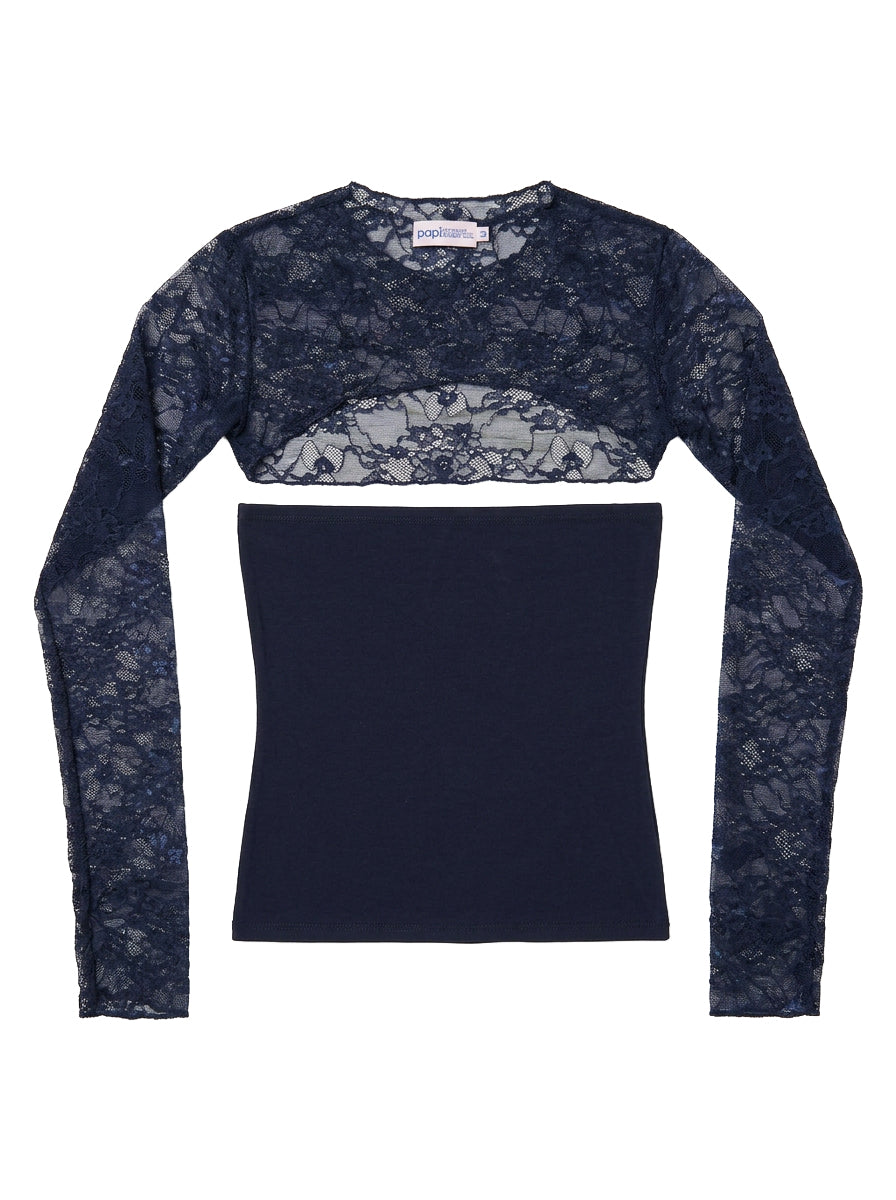 bichiyal lace set navy blue